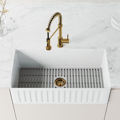 Main product image of Edison Single Handle Pull-Down Sprayer Kitchen Faucet w/ Touchless Sensor (Matte Brushed Gold), VG02001MGS