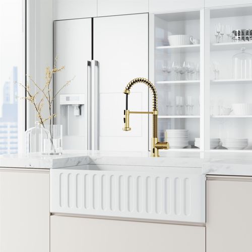 Main product image of Edison Single Handle Pull-Down Sprayer Kitchen Faucet w/ Touchless Sensor (Matte Brushed Gold), VG02001MGS