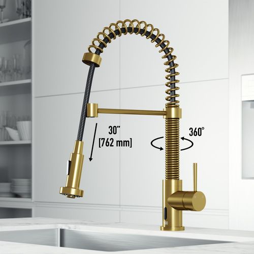 Main product image of Edison Single Handle Pull-Down Sprayer Kitchen Faucet w/ Touchless Sensor (Matte Brushed Gold), VG02001MGS