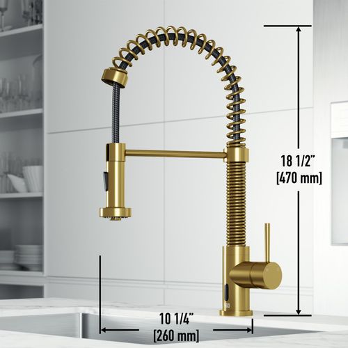 Main product image of Edison Single Handle Pull-Down Sprayer Kitchen Faucet w/ Touchless Sensor (Matte Brushed Gold), VG02001MGS