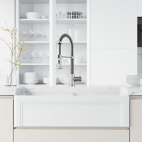 Main product image of Edison Single Handle Pull-Down Sprayer Kitchen Faucet (Stainless Steel), VG02001ST