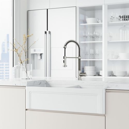 Main product image of Edison Single Handle Pull-Down Sprayer Kitchen Faucet (Stainless Steel), VG02001ST