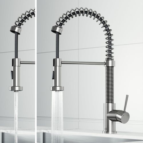 Main product image of Edison Single Handle Pull-Down Sprayer Kitchen Faucet (Stainless Steel), VG02001ST
