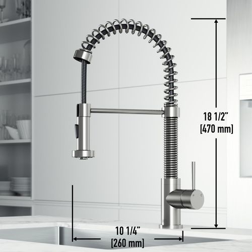 Main product image of Edison Single Handle Pull-Down Sprayer Kitchen Faucet (Stainless Steel), VG02001ST