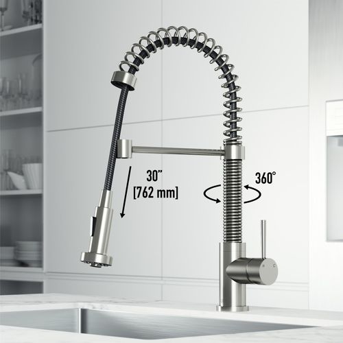 Main product image of Edison Single Handle Pull-Down Sprayer Kitchen Faucet (Stainless Steel), VG02001ST