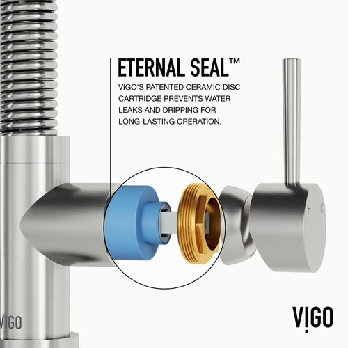 Main product image of Edison Single Handle Pull-Down Sprayer Kitchen Faucet (Stainless Steel), VG02001ST