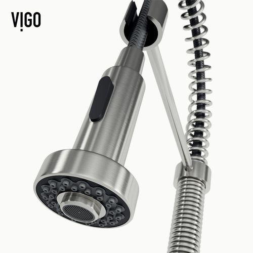 Main product image of Edison Single Handle Pull-Down Sprayer Kitchen Faucet (Stainless Steel), VG02001ST