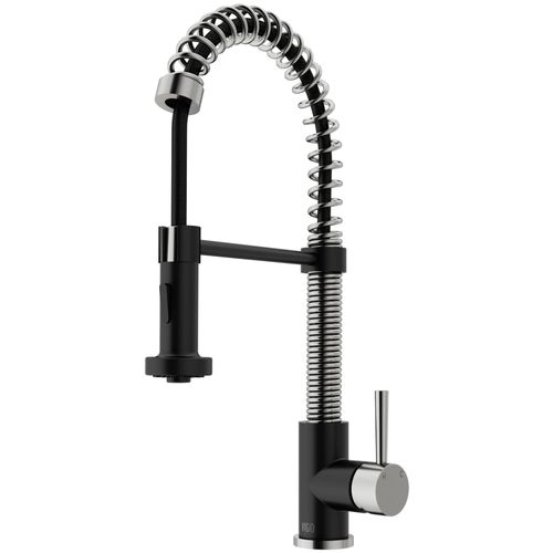 Main product image of Edison Single Handle Pull-Down Sprayer Kitchen Faucet (Stainless Steel/Matte Black), VG02001STMB
