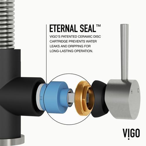 Main product image of Edison Single Handle Pull-Down Sprayer Kitchen Faucet (Stainless Steel/Matte Black), VG02001STMB