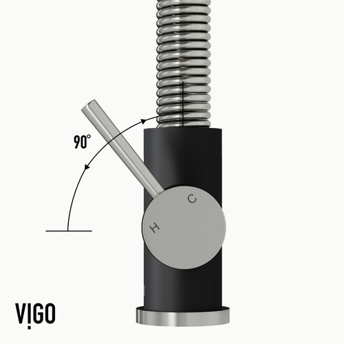 Main product image of Edison Single Handle Pull-Down Sprayer Kitchen Faucet (Stainless Steel/Matte Black), VG02001STMB