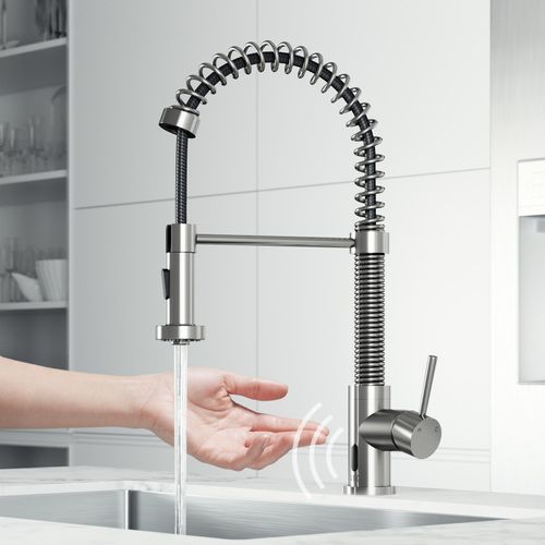 Main product image of Edison Single Handle Pull-Down Sprayer Kitchen Faucet w/ Touchless Sensor (Stainless Steel), VG02001STS