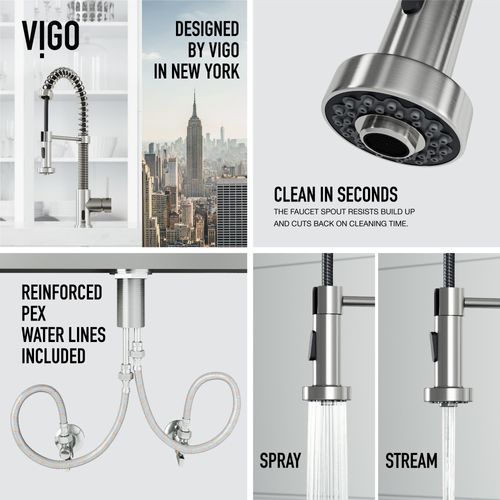 Main product image of Edison Single Handle Pull-Down Sprayer Kitchen Faucet w/ Touchless Sensor (Stainless Steel), VG02001STS
