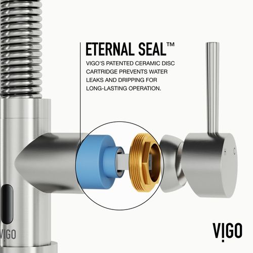 Main product image of Edison Single Handle Pull-Down Sprayer Kitchen Faucet w/ Touchless Sensor (Stainless Steel), VG02001STS