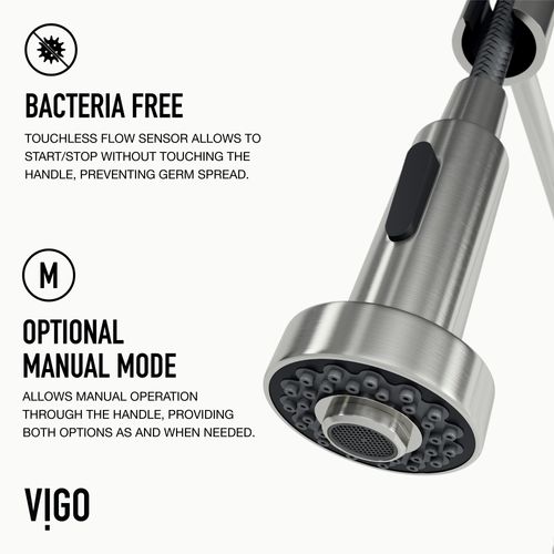 Main product image of Edison Single Handle Pull-Down Sprayer Kitchen Faucet w/ Touchless Sensor (Stainless Steel), VG02001STS