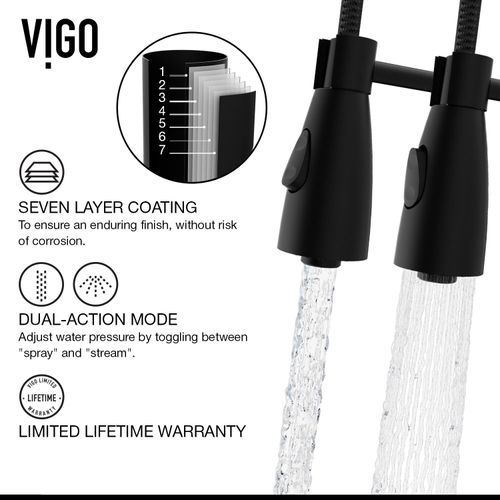 Main product image of Brant Single Handle Pull-Down Sprayer Kitchen Faucet (Matte Black), VG02003MB