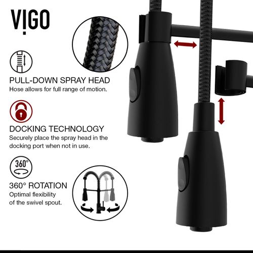 Main product image of Brant Single Handle Pull-Down Sprayer Kitchen Faucet (Matte Black), VG02003MB