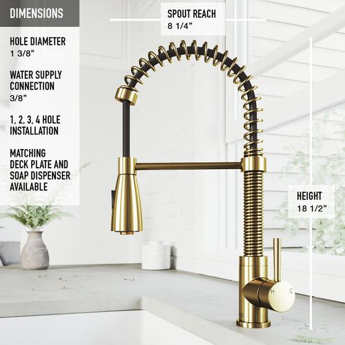 Main product image of Brant Single Handle Pull-Down Sprayer Kitchen Faucet (Matte Brushed Gold), VG02003MG