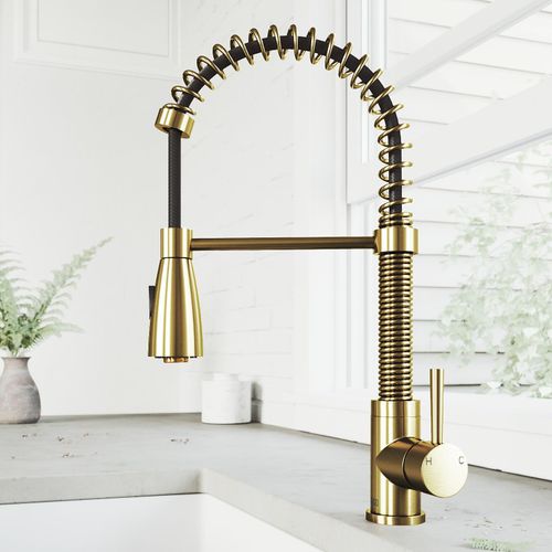 Main product image of Brant Single Handle Pull-Down Sprayer Kitchen Faucet (Matte Brushed Gold), VG02003MG