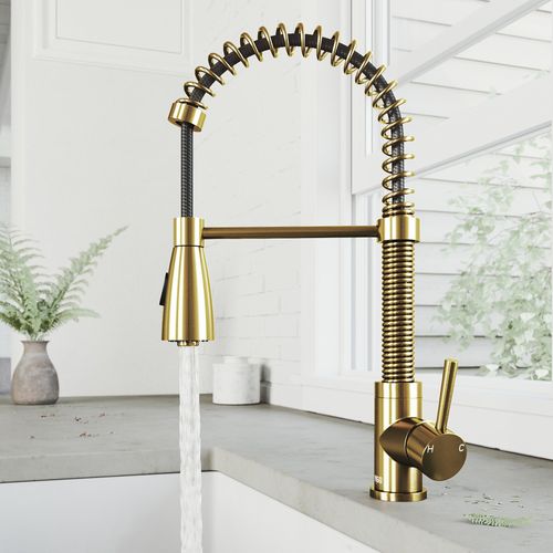 Main product image of Brant Single Handle Pull-Down Sprayer Kitchen Faucet (Matte Brushed Gold), VG02003MG