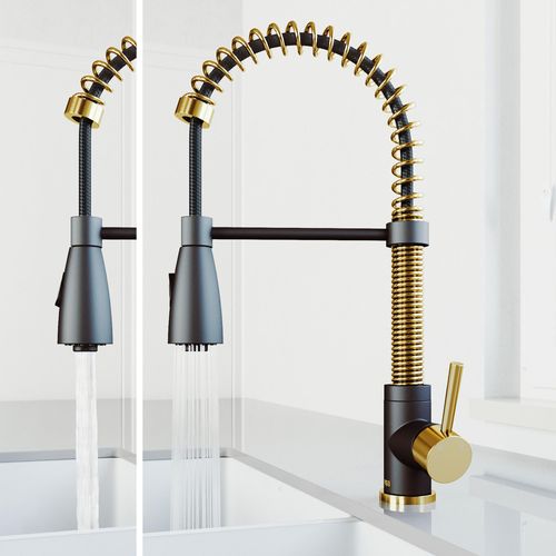 Main product image of Brant Single Handle Pull-Down Sprayer Kitchen Faucet (Matte Brushed Gold/Matte Black), VG02003MGMB