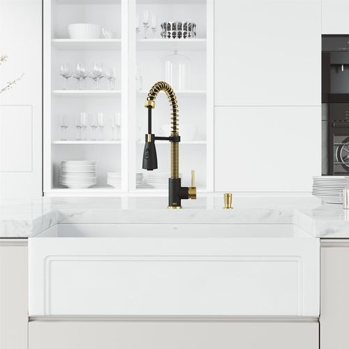 Main product image of Brant Single Handle Pull-Down Sprayer Kitchen Faucet (Matte Brushed Gold/Matte Black), VG02003MGMB