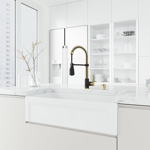 Main product image of Brant Single Handle Pull-Down Sprayer Kitchen Faucet (Matte Brushed Gold/Matte Black), VG02003MGMB