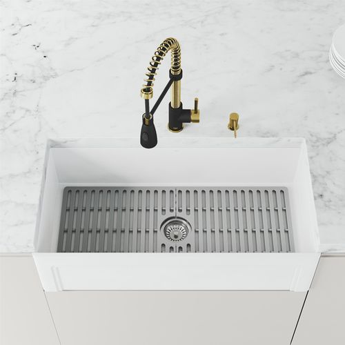 Main product image of Brant Single Handle Pull-Down Sprayer Kitchen Faucet (Matte Brushed Gold/Matte Black), VG02003MGMB