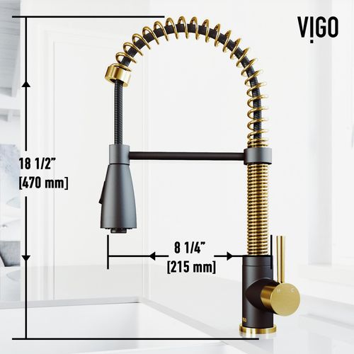 Main product image of Brant Single Handle Pull-Down Sprayer Kitchen Faucet (Matte Brushed Gold/Matte Black), VG02003MGMB