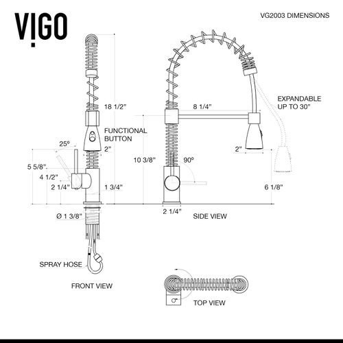 Main product image of Brant Single Handle Pull-Down Sprayer Kitchen Faucet (Stainless Steel), VG02003ST