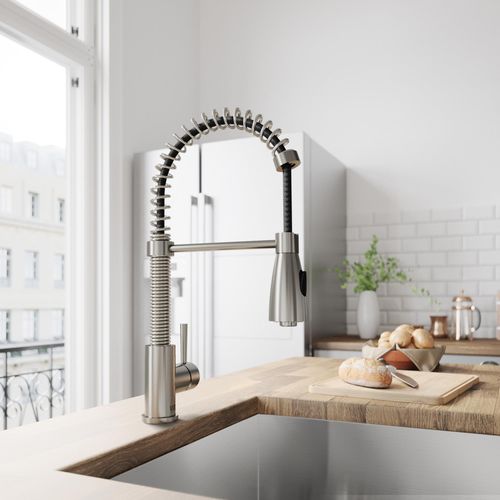 Main product image of Brant Single Handle Pull-Down Sprayer Kitchen Faucet (Stainless Steel), VG02003ST