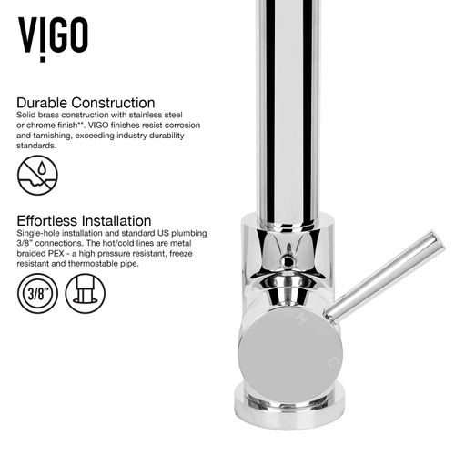 Main product image of Zurich Single Handle Pull-Down Sprayer Kitchen Faucet (Chrome), VG02007CH