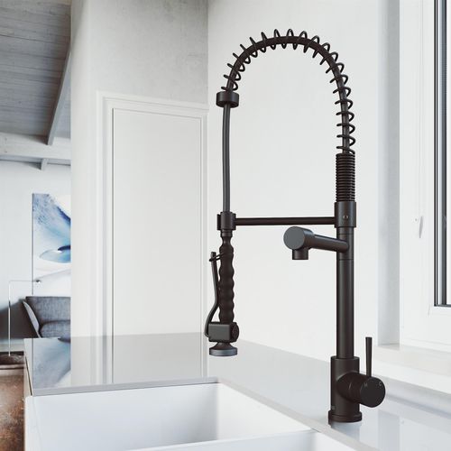 Main product image of Zurich Single Handle Pull-Down Sprayer Kitchen Faucet (Matte Black), VG02007MB