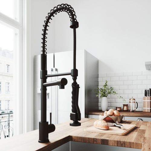 Main product image of Zurich Single Handle Pull-Down Sprayer Kitchen Faucet (Matte Black), VG02007MB