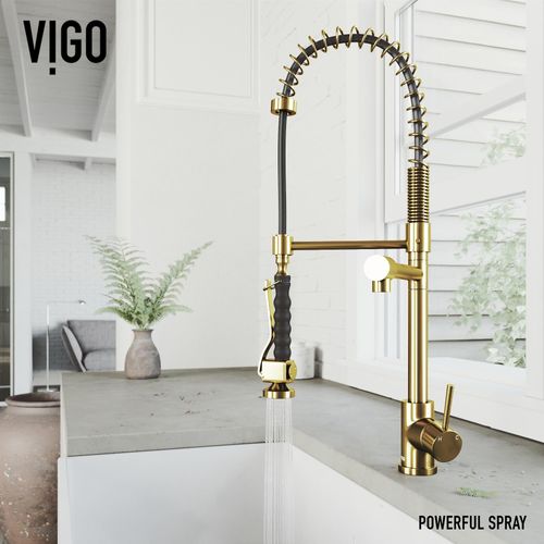 Main product image of Zurich Single Handle Pull-Down Sprayer Kitchen Faucet (Matte Brushed Gold), VG02007MG