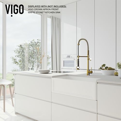 Main product image of Zurich Single Handle Pull-Down Sprayer Kitchen Faucet (Matte Brushed Gold), VG02007MG