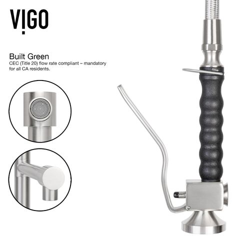 Main product image of Zurich Single Handle Pull-Down Sprayer Kitchen Faucet (Stainless Steel), VG02007ST