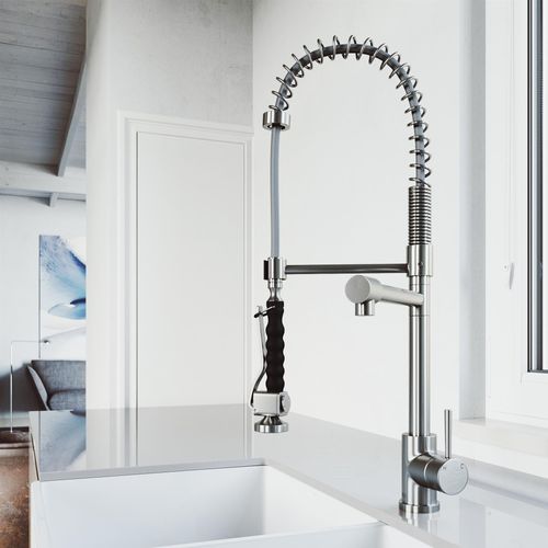 Main product image of Zurich Single Handle Pull-Down Sprayer Kitchen Faucet (Stainless Steel), VG02007ST