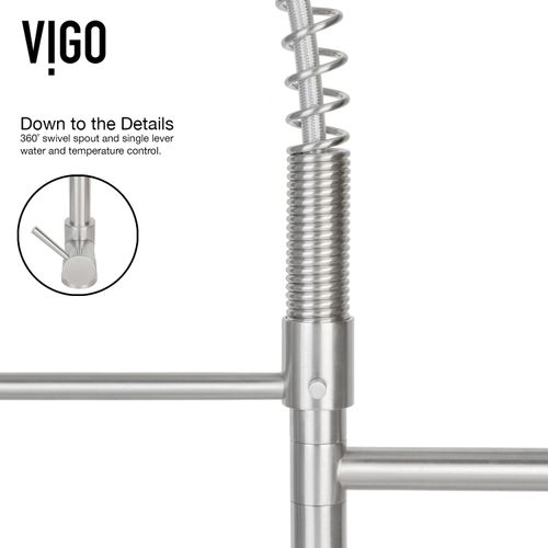 Main product image of Zurich Single Handle Pull-Down Sprayer Kitchen Faucet (Stainless Steel), VG02007ST