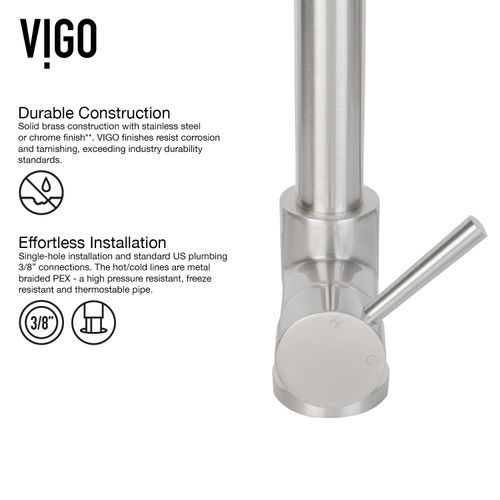 Main product image of Zurich Single Handle Pull-Down Sprayer Kitchen Faucet (Stainless Steel), VG02007ST