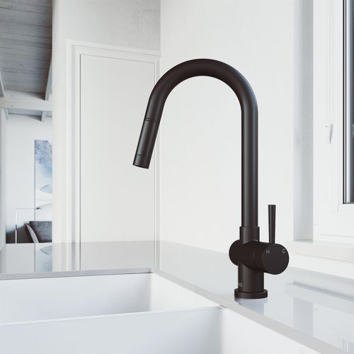 Main product image of Gramercy Single Handle Pull-Down Spout Kitchen Faucet (Matte Black), VG02008MB
