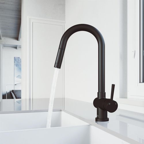 Main product image of Gramercy Single Handle Pull-Down Spout Kitchen Faucet (Matte Black), VG02008MB