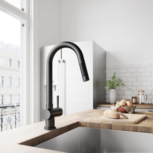 Main product image of Gramercy Single Handle Pull-Down Spout Kitchen Faucet (Matte Black), VG02008MB