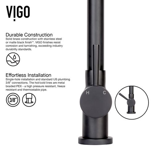 Main product image of Gramercy Single Handle Pull-Down Spout Kitchen Faucet (Matte Black), VG02008MB