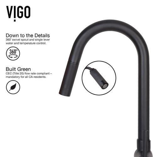 Main product image of Gramercy Single Handle Pull-Down Spout Kitchen Faucet (Matte Black), VG02008MB