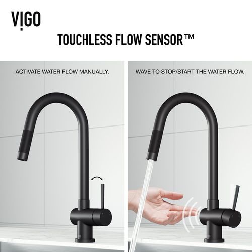 Main product image of Gramercy Single Handle Pull-Down Sprayer Kitchen Faucet w/ Touchless Sensor (Matte Black), VG02008MBS