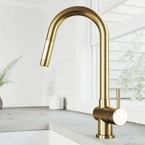 Main product image of Gramercy Single Handle Pull-Down Spout Kitchen Faucet (Matte Brushed Gold), VG02008MG