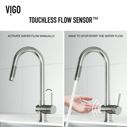 Main product image of Gramercy Single Handle Pull-Down Sprayer Kitchen Faucet with Touchless Sensor (Stainless Steel), VG02008STS
