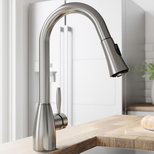 Main product image of Aylesbury Single Handle Pull-Down Sprayer Kitchen Faucet (Stainless Steel), VG02013ST