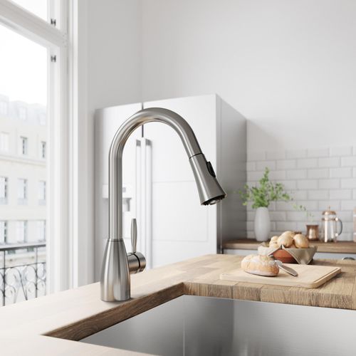 Main product image of Aylesbury Single Handle Pull-Down Sprayer Kitchen Faucet (Stainless Steel), VG02013ST