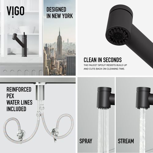 Main product image of Branson Pull-Out Spray Kitchen Faucet (Matte Black), VG02021MB